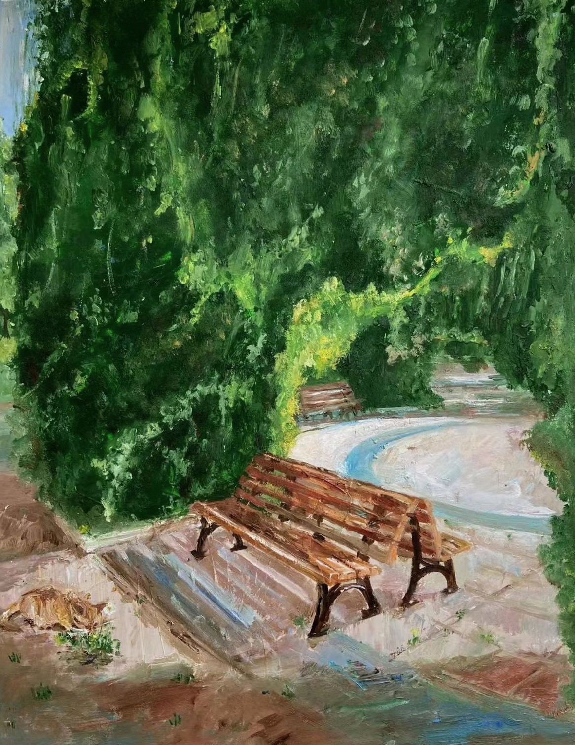 73dad7a57f9340e6ad492cc45101d42e.jpg 21级美术学2班 徐俊琳 珍禾园前座位 指导教师:牛再霞.jpg